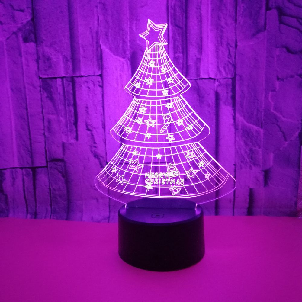 Christmas day tree child gift 3D night light colorful LED visual atmosphere table lamp