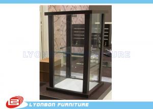Brown Customized Mdf Glass Countertop Display Cabinet For Women