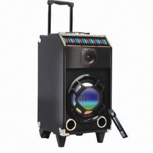 China Colorful Light Active Trolley Speaker with USB/SD/FM Radio, 2 Microphone Sockets for Stage/Outdoor on sale 