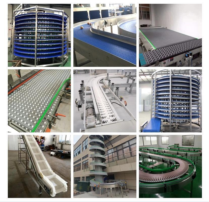 Degree Stainless Steel Curve Chain Belt Conveyor with Factory Price
