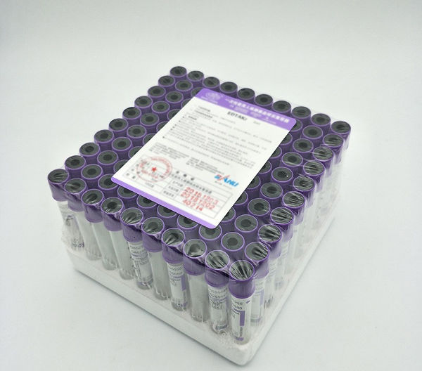 Blood Collection Tubes Vial Container Test Tubes 2ML Purple Cap Clear Glass BD Tubes 100pcs/Tray supplier