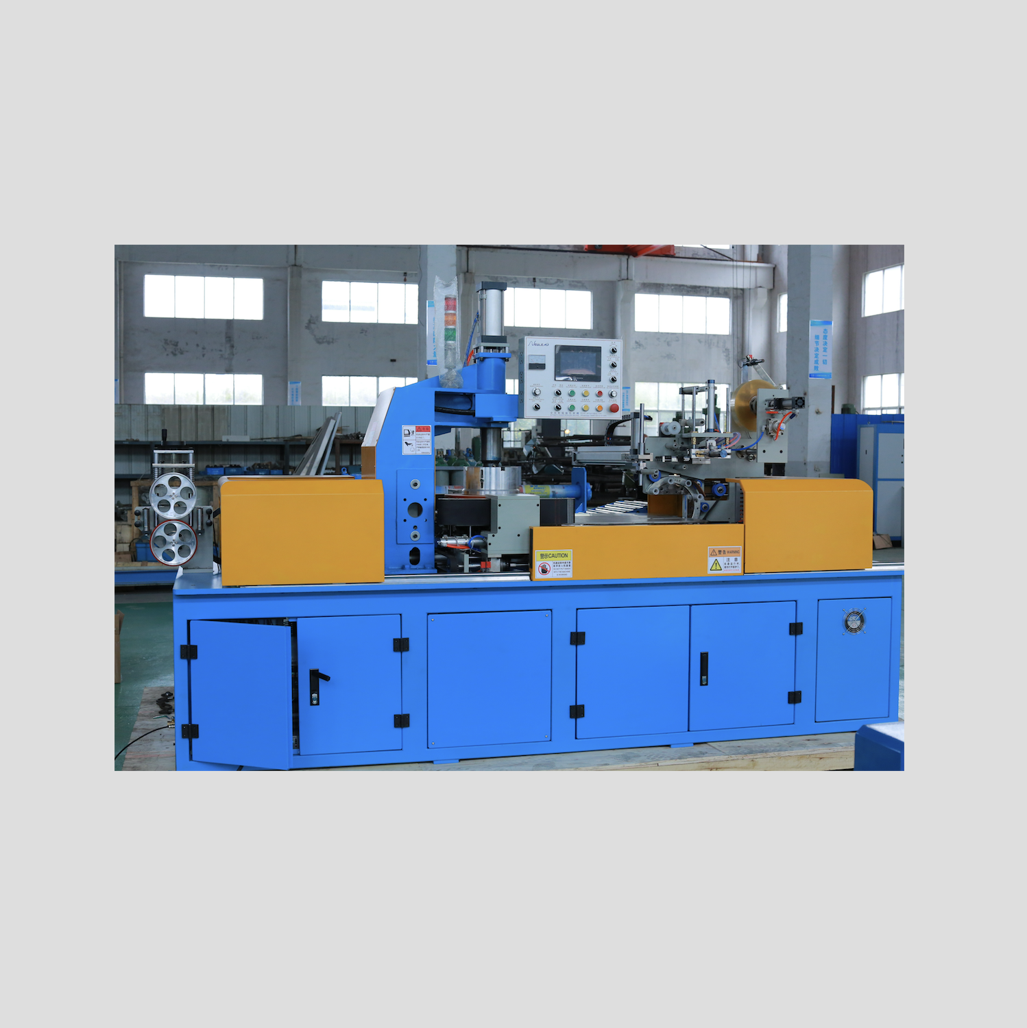 Cable automatic winding tie film packing labeling