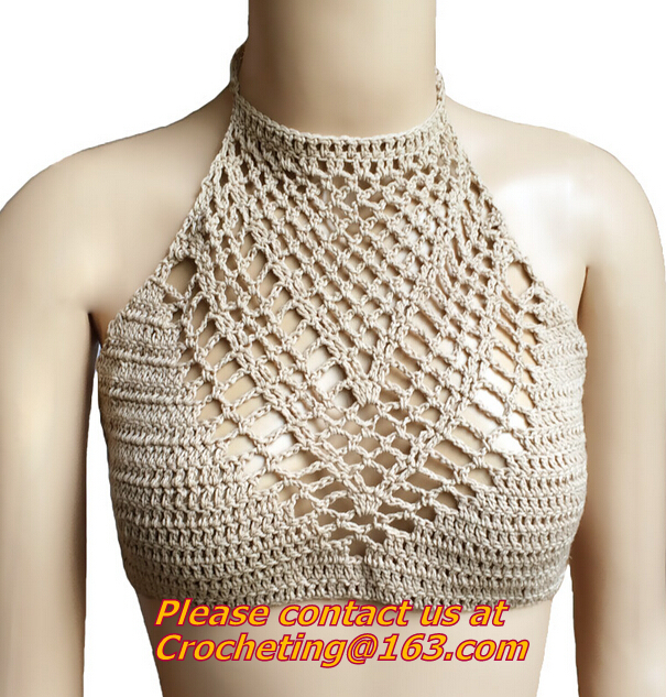 Sexy Women Crochet Crop Top Summer Camisole Camis Sexy Hollow Out V-Neck Crochet Bustier