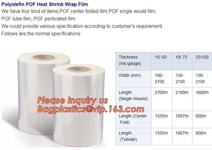 PE Shrink Film White 4m x 50m 210um,Automatic POF Film Heat Shrink Wrap,Food Grade POF shrinkable label Shrink Film pack 6