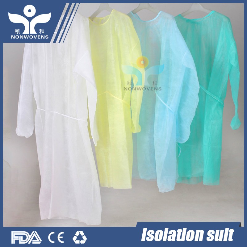 YIHE Disposable single use Medical PP SMS nonwoven hospital Isolation visitor Gown