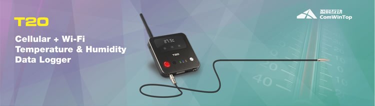 T20 wifi gsm gprs temperature and humidity data logger