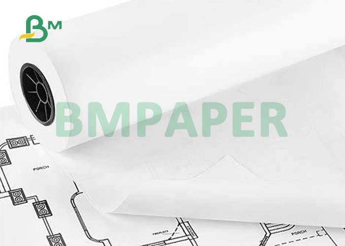 2 Inch Core 80GSM 90GSM CAD Engineering Paper For Wide Format Plotting 