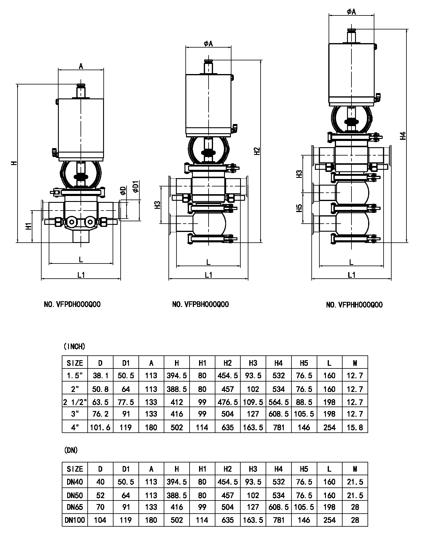 double seal mixproof valve drawing data