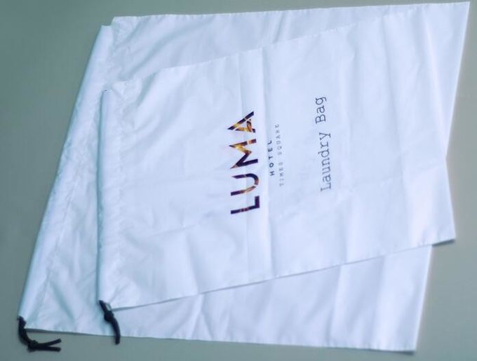 Biodegradable Drawstring Laundry Bag With Printing,Logo Printed Poly Drawstring Hotel/Travel Laundry Plastic Bag 9