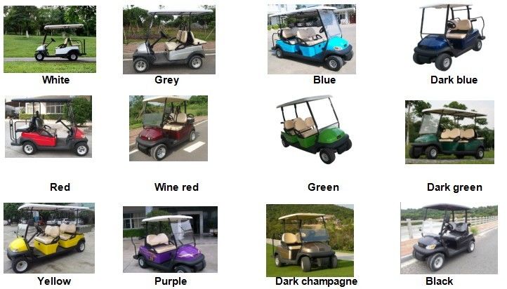 48V Battery DC Motor Electric Golf Carts With Tubular Steel Chassis 2 Person For Golf Course Using