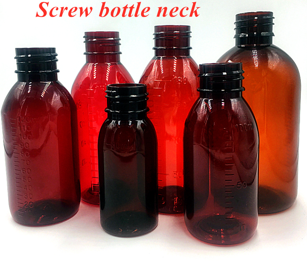 100ml 120ml 150ml Amber Cough Syrup Liquid Bottles Medicine Plastic Bottle with CRC Screw Cap