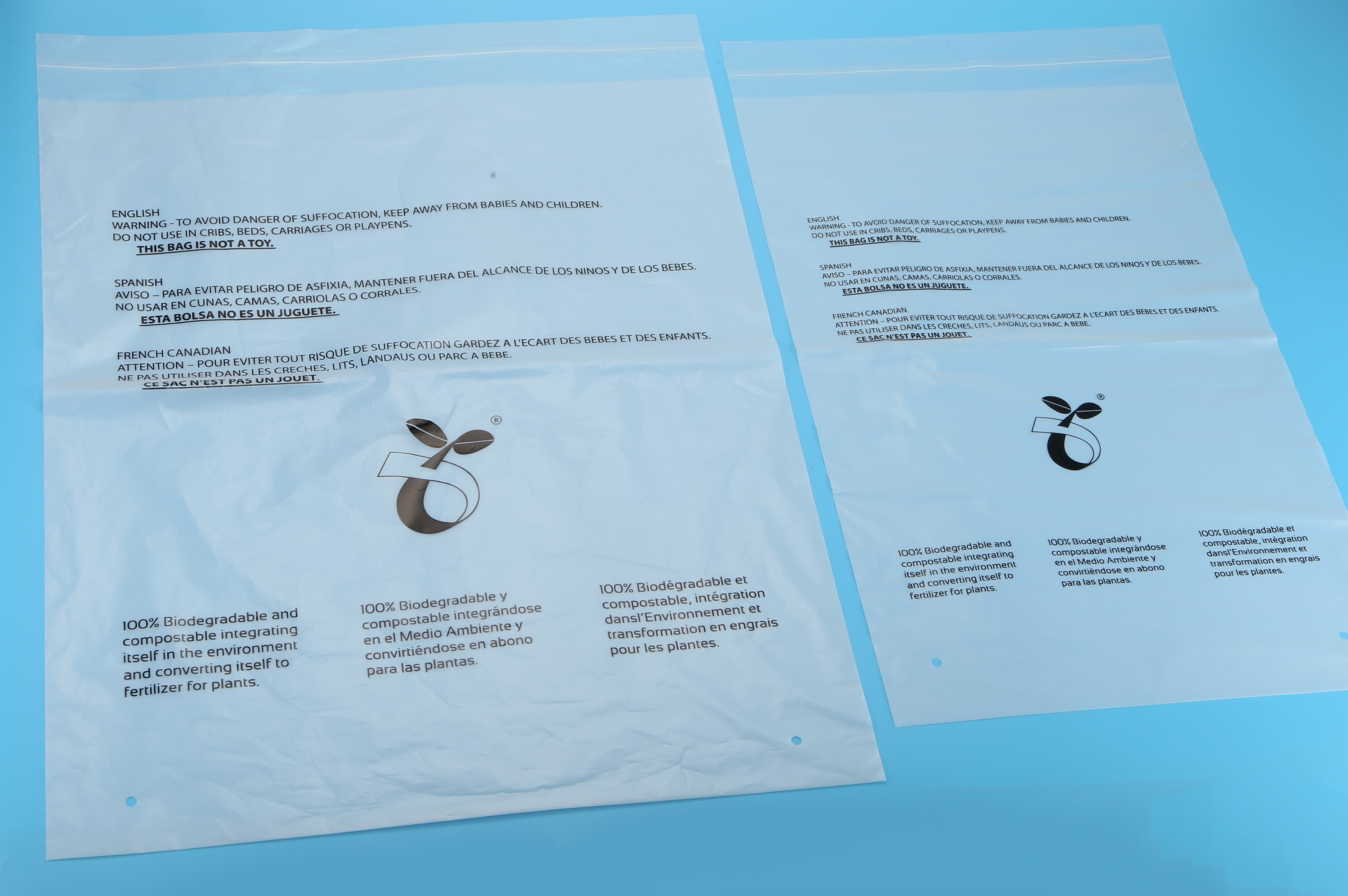 biodegradable garment bags custom logo design corn starch plastic self-adhesive bags