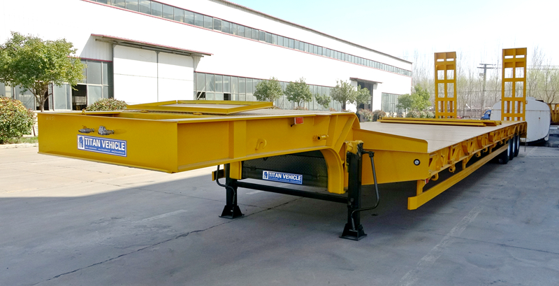 3 Axle 80/100 Ton Machine Carriers Lowbed Trailer Manufacturers