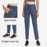 Skin Friendly Women'S Straight Leg Casual Pants Breathable With Zip Pocket