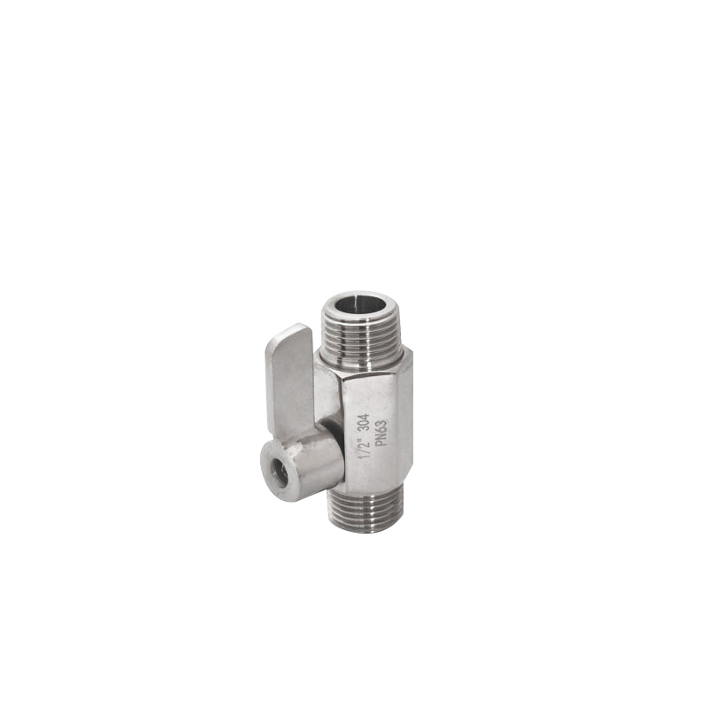 304 Stainless Steel Handle Mini Ball Valve with Double External Thread