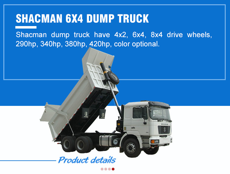 Heavy Duty Shacman 6X4 340HP 380HP 420HP 40tons Tipping Dumper Truck for Mine