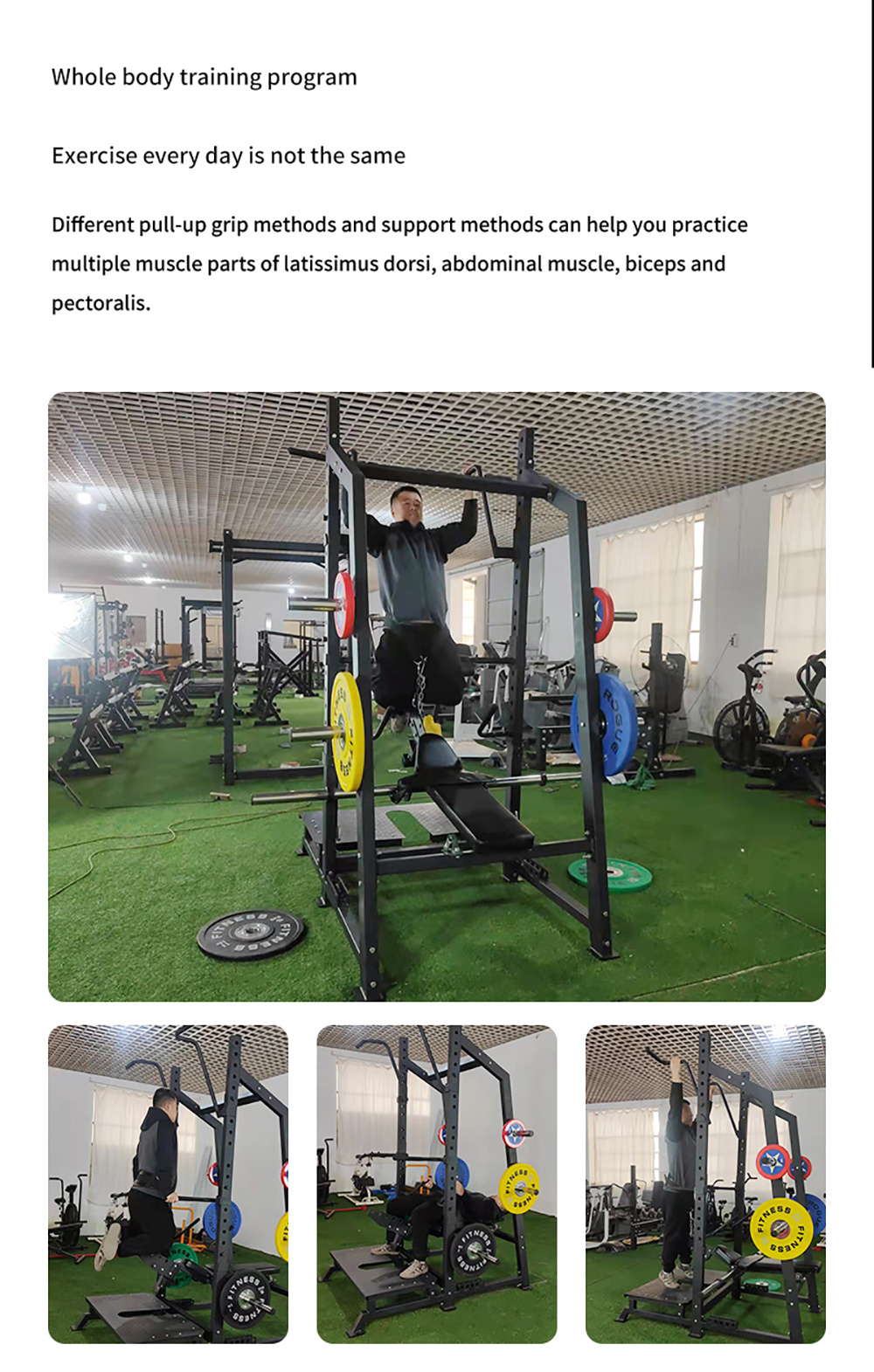 Wholesale Fitness Gym Fitness Equipment Multifunctional Cable Cross Adjustable Squat Rack Smith Machine Power Rack