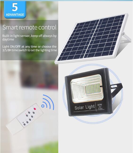 2020 LED Floodlight /Garden Solar Cell System with Smart Light Sensor Control Outdoor/Indoor