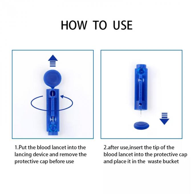 Disposable Blue Plastic Twist Handle Tiny Touch 28 Gauge Blood Lancet Rapid Test Kits 0