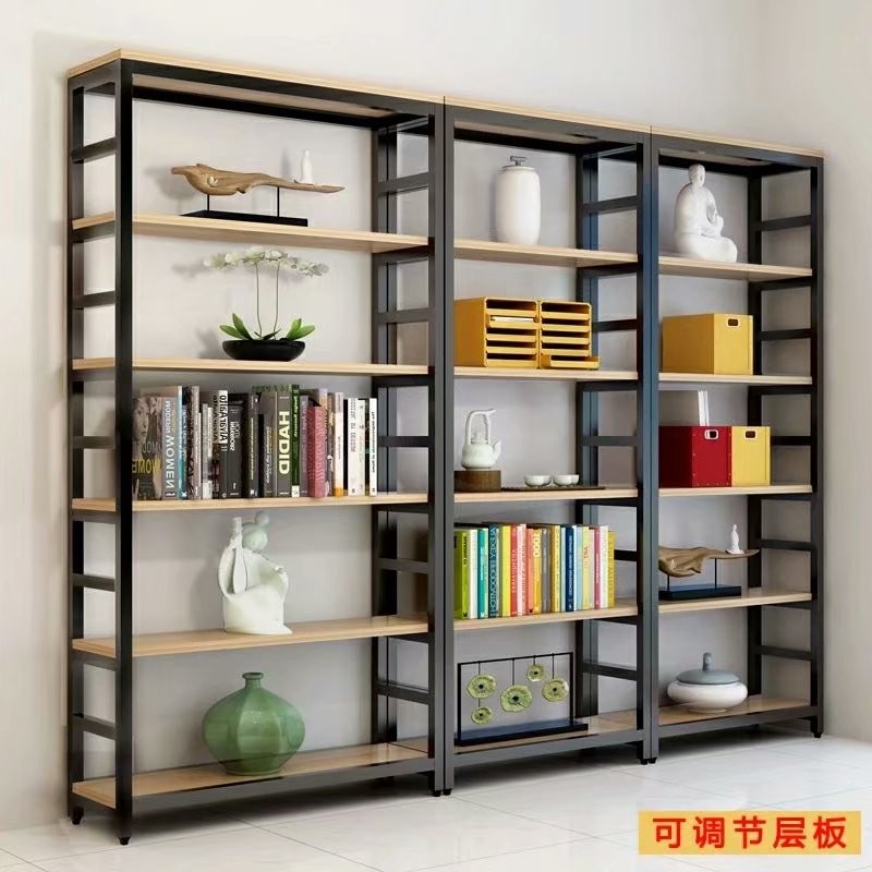 Double Sided Steel Wood Bookshelf For Library Book Shelf Office