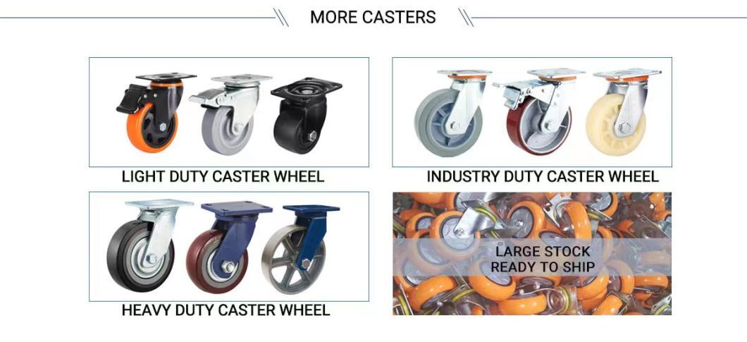2inch 2.5inch 3inch 4inch 5inch 130kg Orange PVC/PU Industrial Rotary Trolley Caster Swivel Caster Wheel