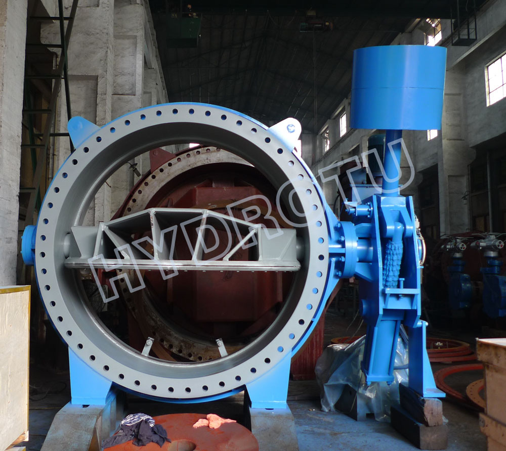 hydraulic counter weight butterfly valve