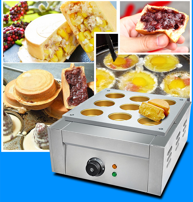 Solid Electric 9 Hole Red Bean Cake Making Machine 470*350*190mm