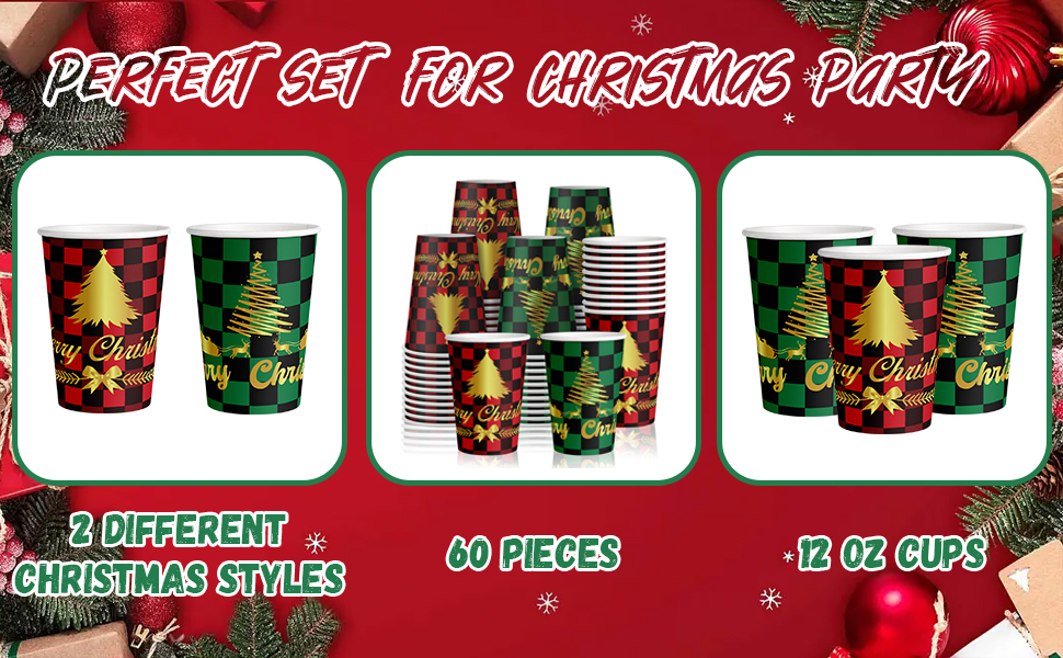 Christmas Paper Cups Disposable Coffee Cups
