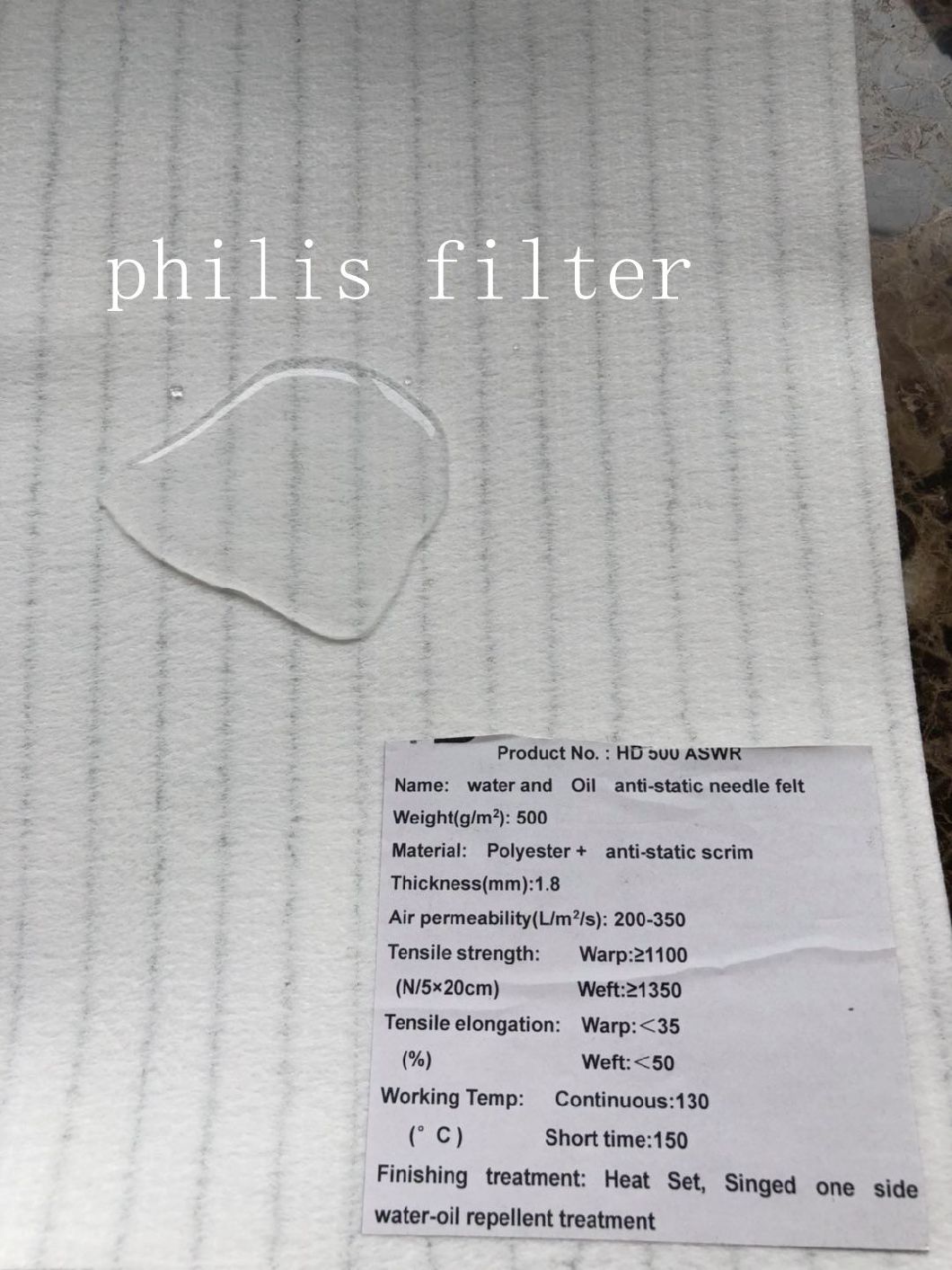 Non Woven Waterproof Anti Static Filter Cloth