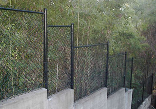 Chain link fence for hillside 