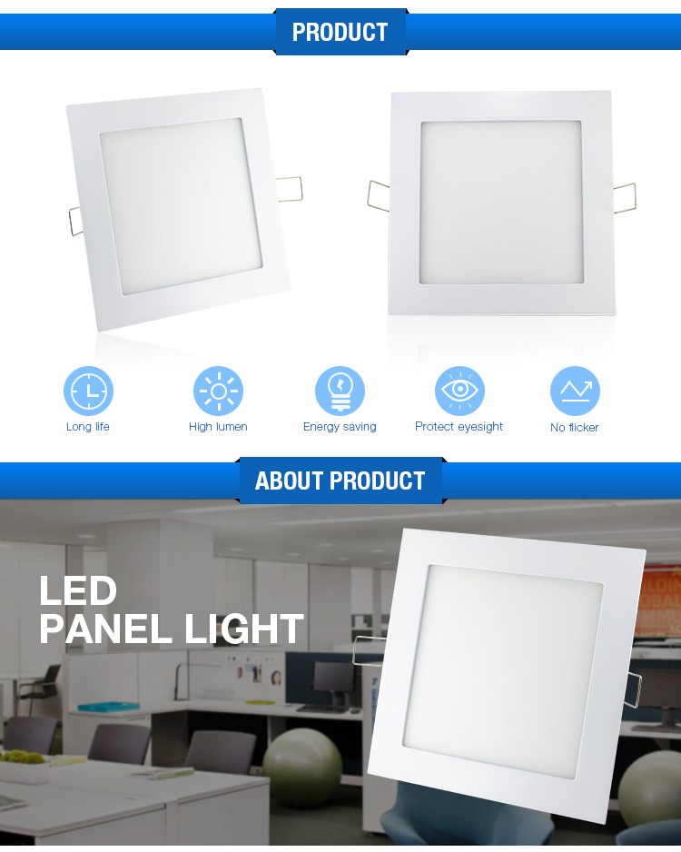 Dimmable small CE ROHS 3000k 4000k 6000k square led down panel light