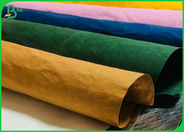 Different Color Washed Kraft Fabric For Hand bags Raw Material 