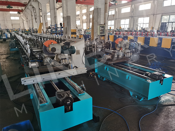 High Speed Galvanized Steel Metal Door Jamb Roll Forming Production Line With Double Saw Cut