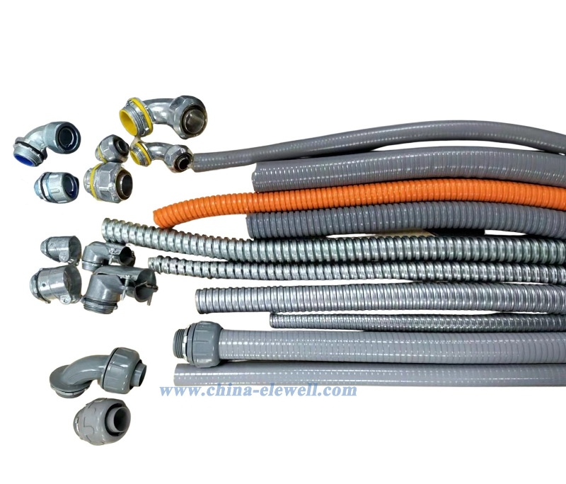 PVC Coated Flexible Cable Conduit Connector Plum Type Male Thread Zinc Connector