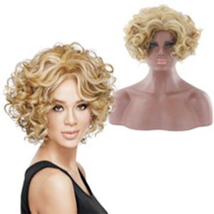 China Average Cap Size Human Pre Bonded Hair Extensions Soft Short Curly Bob Wigs on sale 