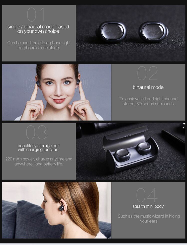 Q29 Tws Business Bluetooth Earphones Wireless 3D Stereo Headphonesmic Handsfree Calls Headset