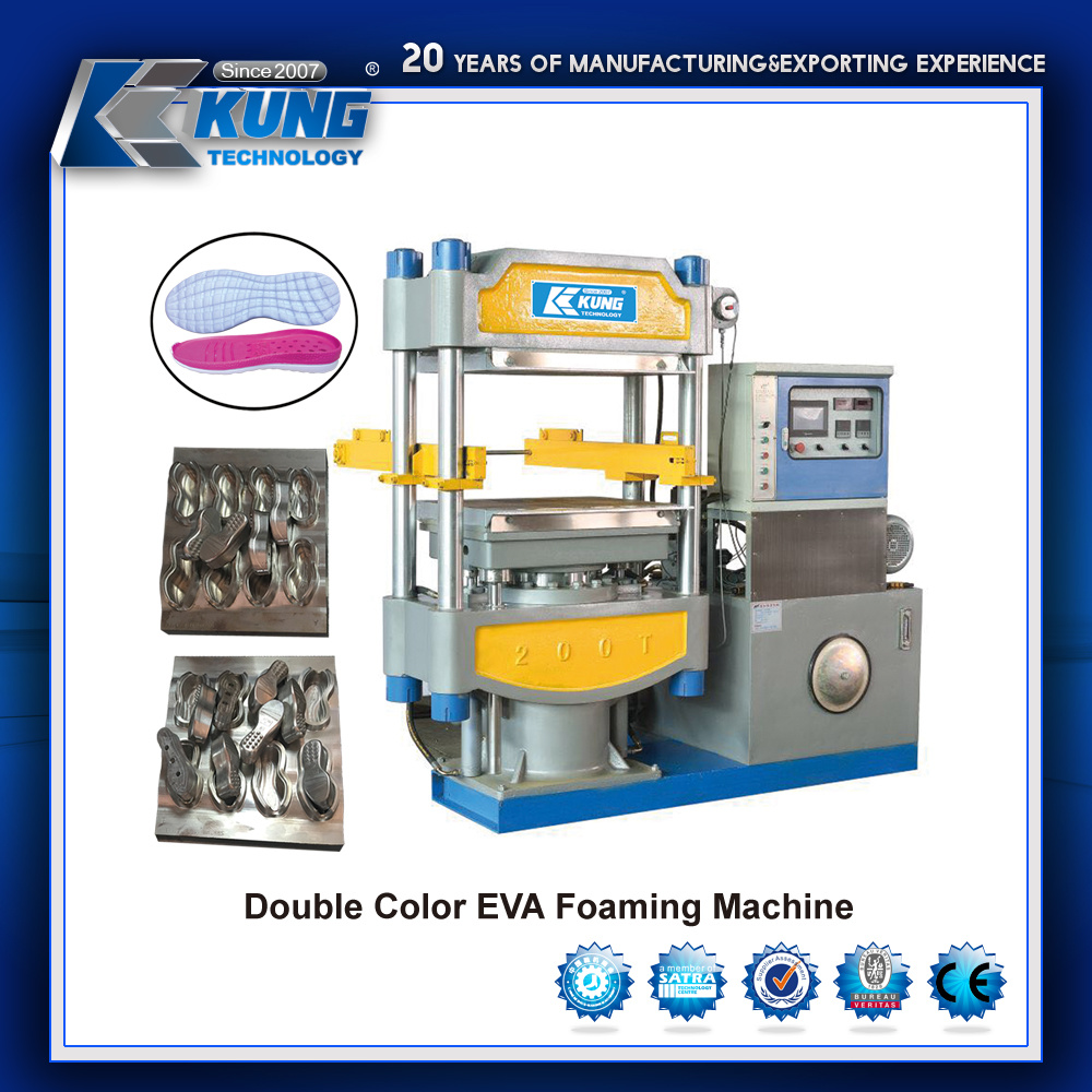Two Stations Double Color EVA Foaming/Pressing Machine