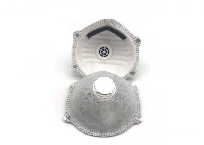 FFP1V Carbon Disposable Filter Mask , Disposable Gas Mask Grey Color
