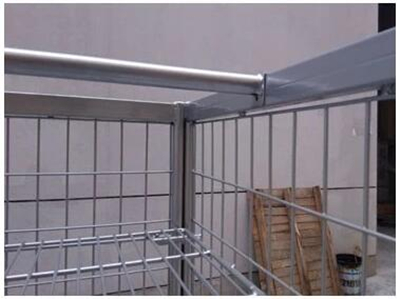 No Top Shelf Laundry Mesh Wire Roll Cage Three Mesh Layers with Hanger