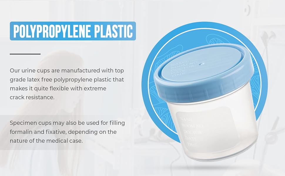 polypropylene plastic specimen cups