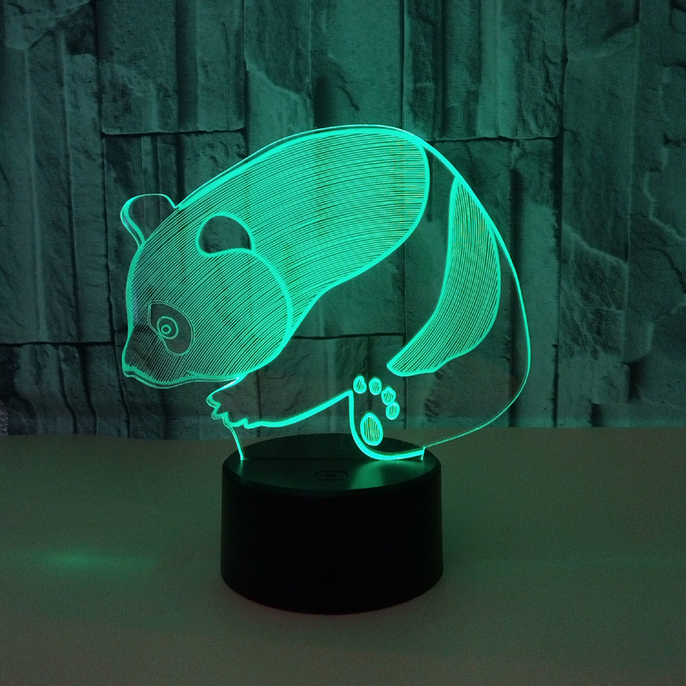 New hot selling LED Panda 3D night lights Colorful touch visual stereo lights Illusion gift table lamp