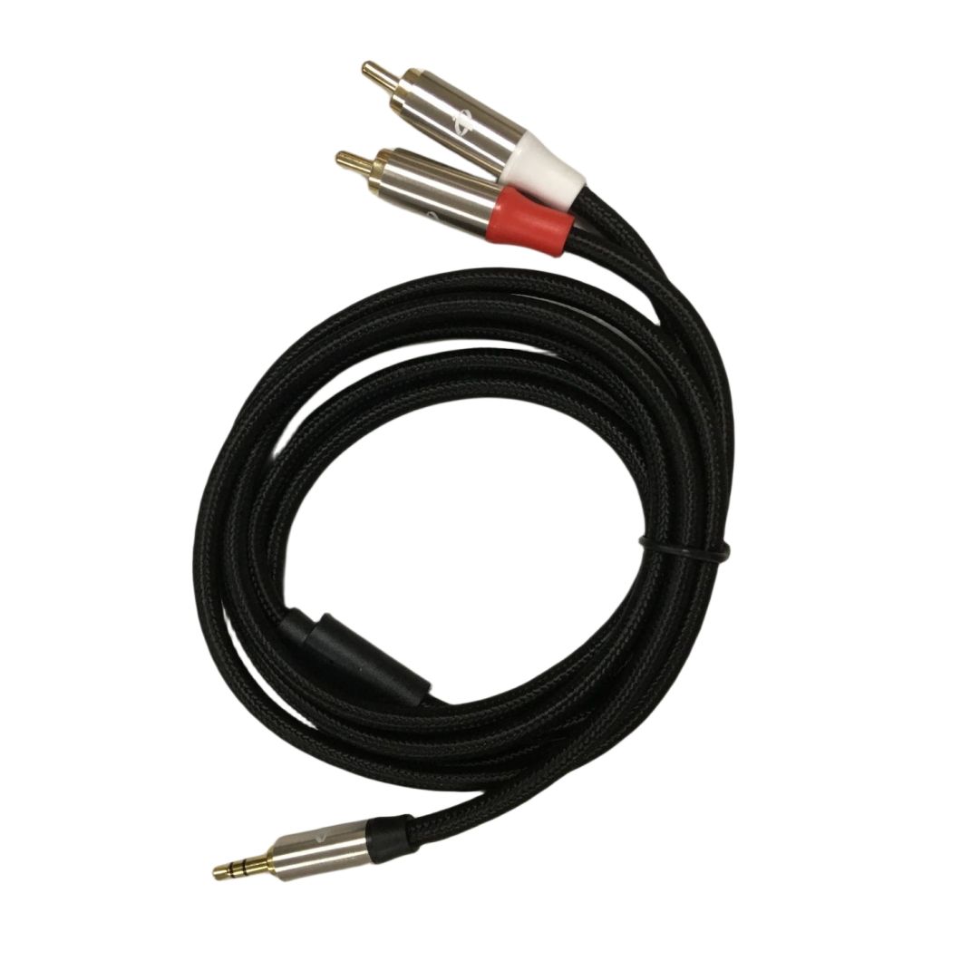 2 RCA Adapter Audio Cables to 1 Aux Cable Gold-Plated Plugs Stereo Cables Speaker or Subwoofer