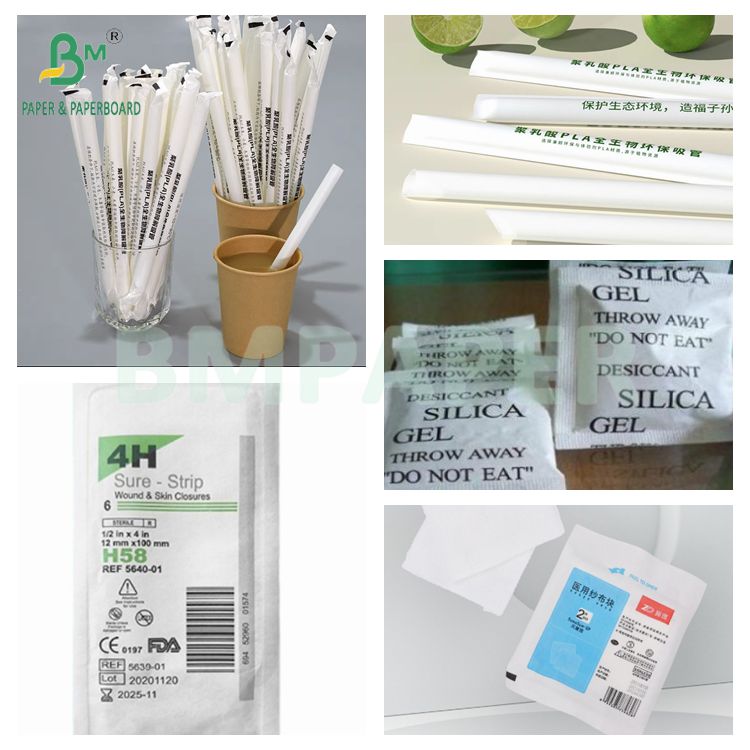 Smooth Customizable Print 28 GSM Heat Seal Straw Toothpick Wapping paper