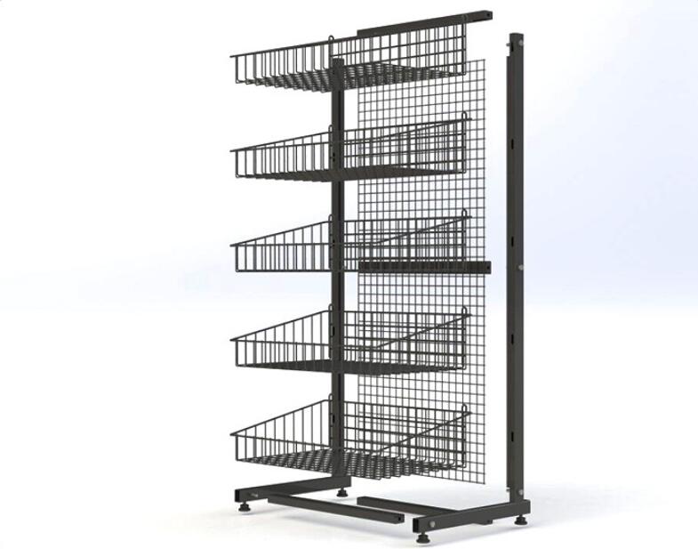Black Powerder Coating Commercial Display Racks for Retail Grocery Store 