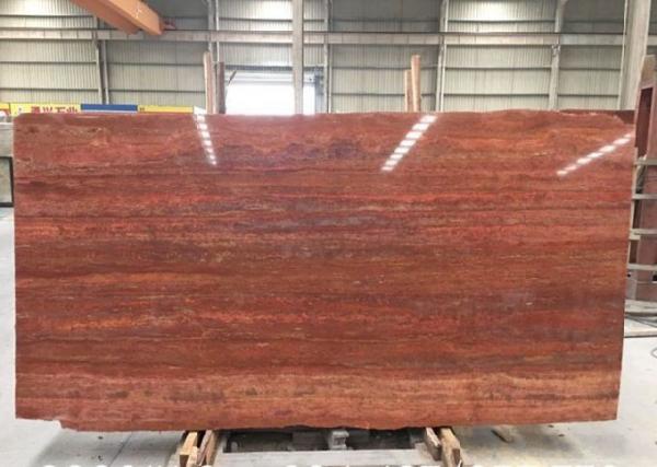 Red Travertine Natural Stone Tiles Countertop Use 20mm Big Slabs