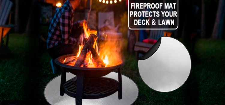 Customized Round Outdoor Lawn & Deck Protector Fireproof Grill Fiberglass Camping BBQ Fire Pit Mat 0