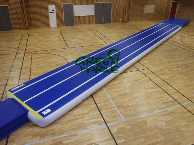Blue 33cm inflatable gymnastic mat for cheering leading mat amd tumbling mat with ROHS/SGS CERT double wall material