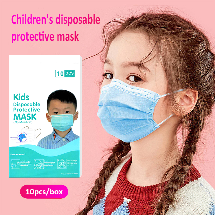 Nonwoven Fabric 10 Pack Baby Outdoor 3-layer Children's Disposable Protective Topmask 1
