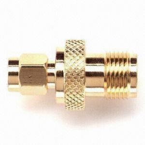 China SMA Male to Female Adapter/Connector, Brass Body, Gold Plating on sale 