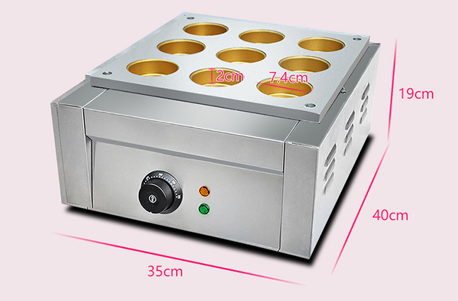 Solid Electric 9 Hole Red Bean Cake Making Machine 470*350*190mm